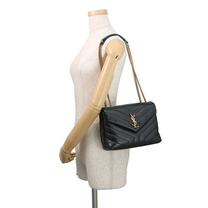 Saint Laurent Paris Chainshoulder Lou Small Cuffleather Black Handbag — view 4