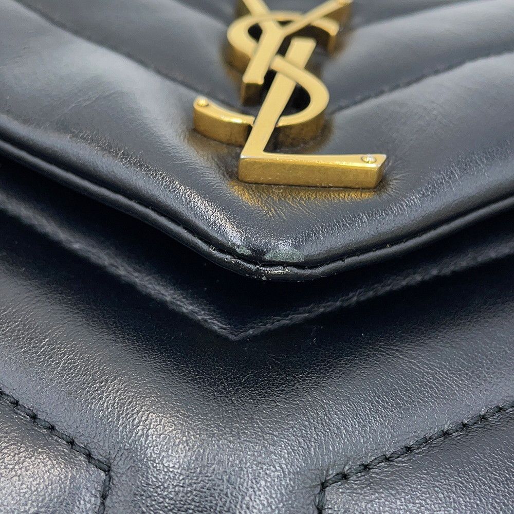 Saint Laurent Paris Chainshoulder Lou Small Cuffleather Black Handbag — view 8