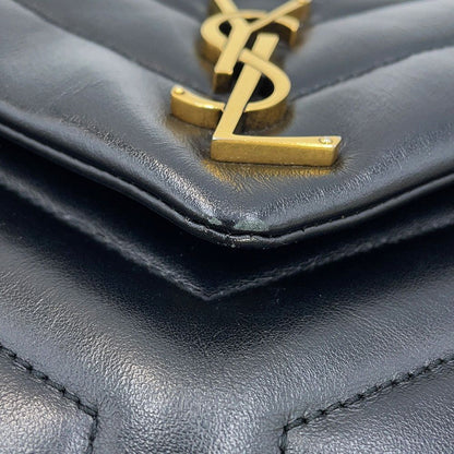 Saint Laurent Paris Chainshoulder Lou Small Cuffleather Black Handbag — view 8