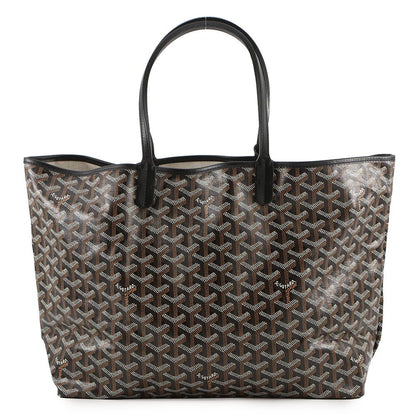 Goyard Tote Saint Louis PM Leather Black Herringbone with Pouch