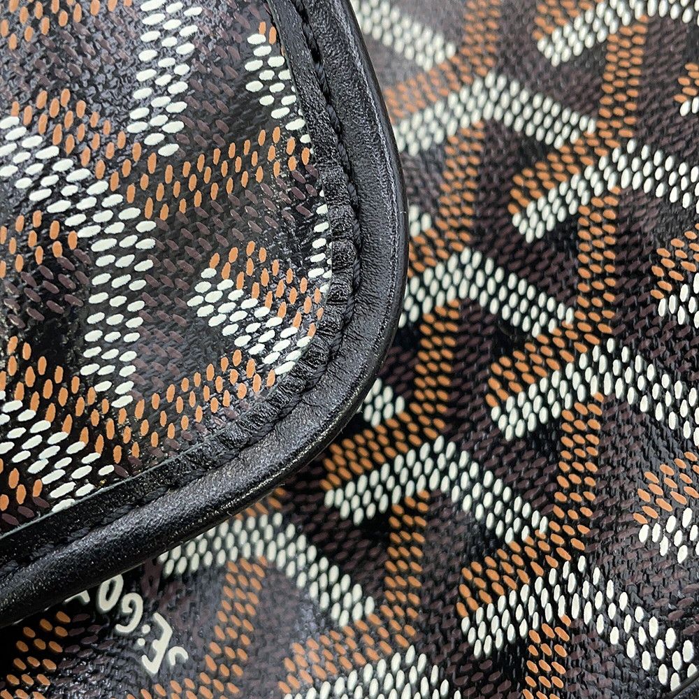 Goyard Tote Saint Louis PM Leather Black Herringbone with Pouch — view 8