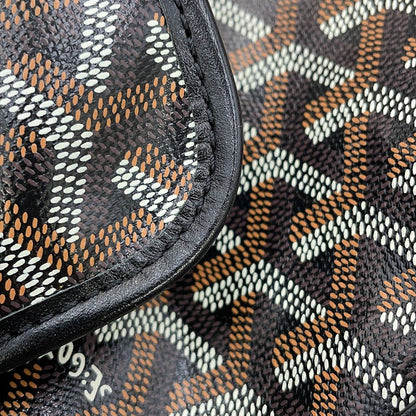 Goyard Tote Saint Louis PM Leather Black Herringbone with Pouch — view 8