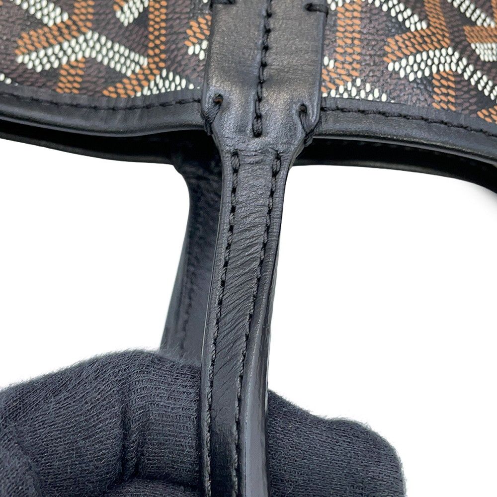 Goyard Tote Saint Louis PM Leather Black Herringbone with Pouch — view 6