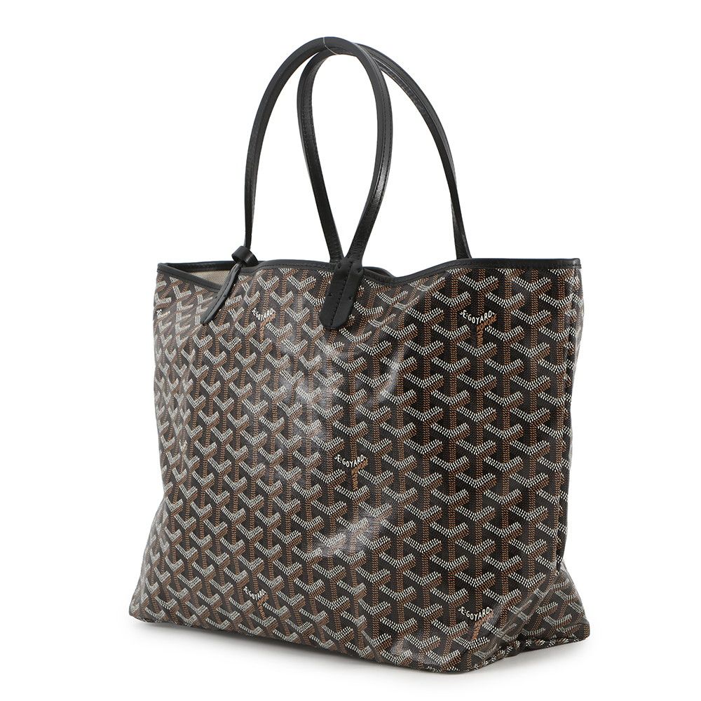 Goyard Tote Saint Louis PM Leather Black Herringbone with Pouch — view 2