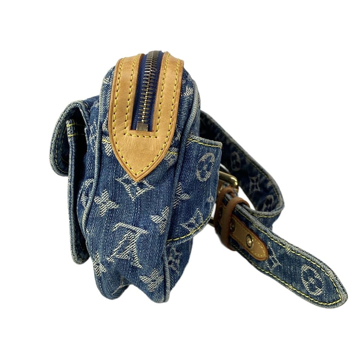 Louis Vuitton Waist Pouch Monogram Denim Bum Bag Blue — view 4