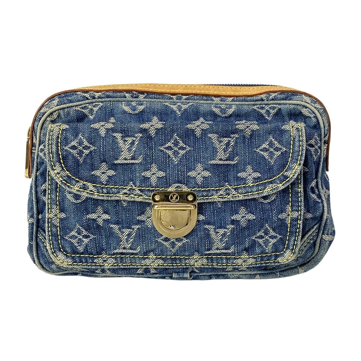 Louis Vuitton Waist Pouch Monogram Denim Bum Bag Blue