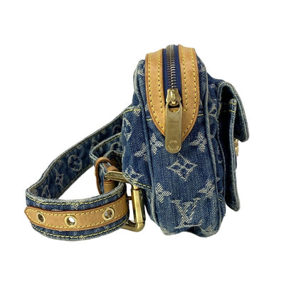 Louis Vuitton Waist Pouch Monogram Denim Bum Bag Blue — view 2