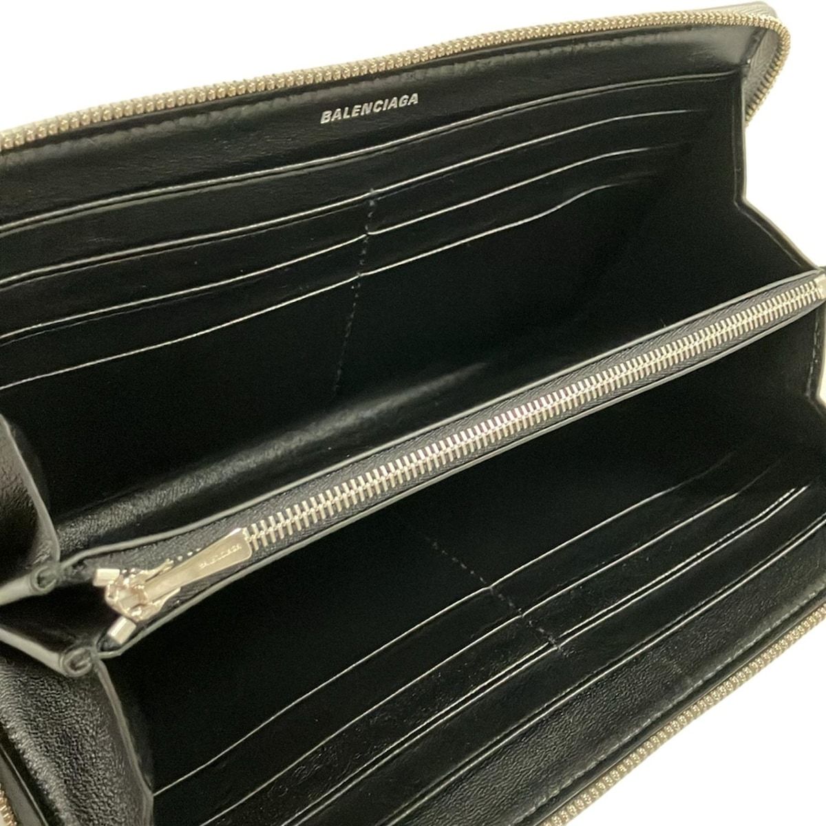 Balenciaga Wallet Silver Zip Around Leather — view 3