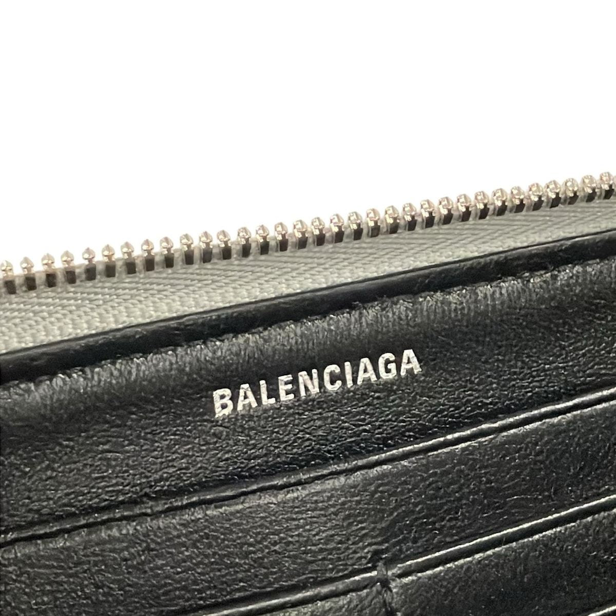 Balenciaga Wallet Silver Zip Around Leather — view 5
