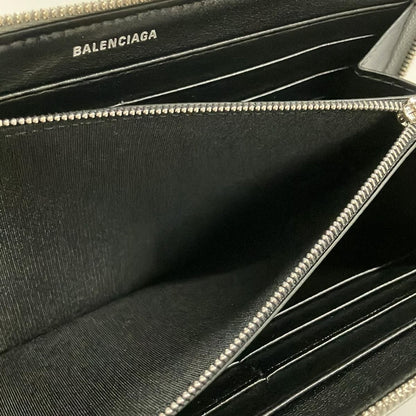 Balenciaga Wallet Silver Zip Around Leather — view 4
