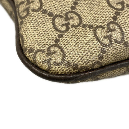 Gucci Shoulder Bag GG Supreme Beige Dark Brown Leather — view 6