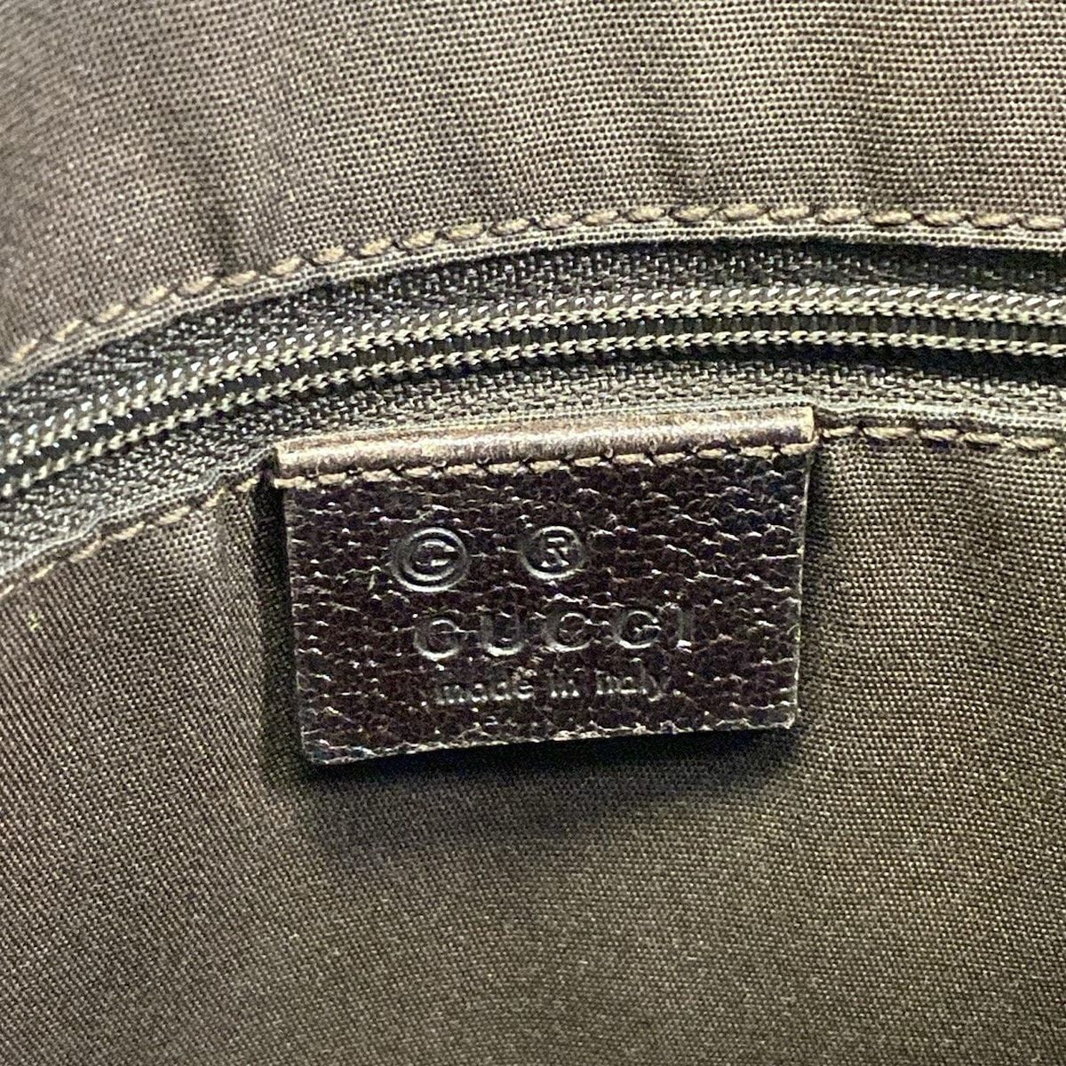Gucci Shoulder Bag GG Supreme Beige Dark Brown Leather — view 8