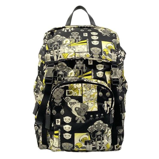 Prada Backpack Sac Black Yellow Multi Monkey