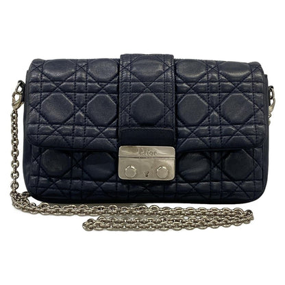Dior Shoulder Bag New Rock Cannage Stitch Navy Chain Leather