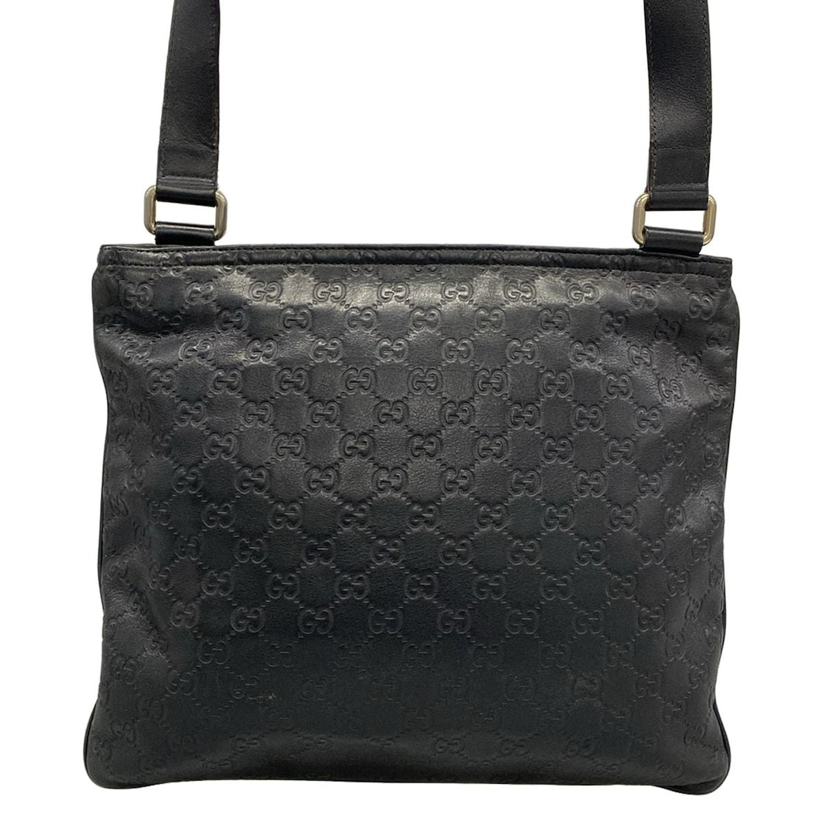 Gucci Shoulder Bag Guccissima Line Black Leather — view 3