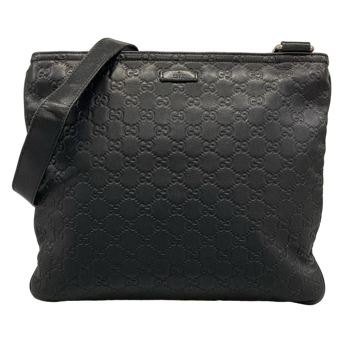 Gucci Shoulder Bag Guccissima Line Black Leather
