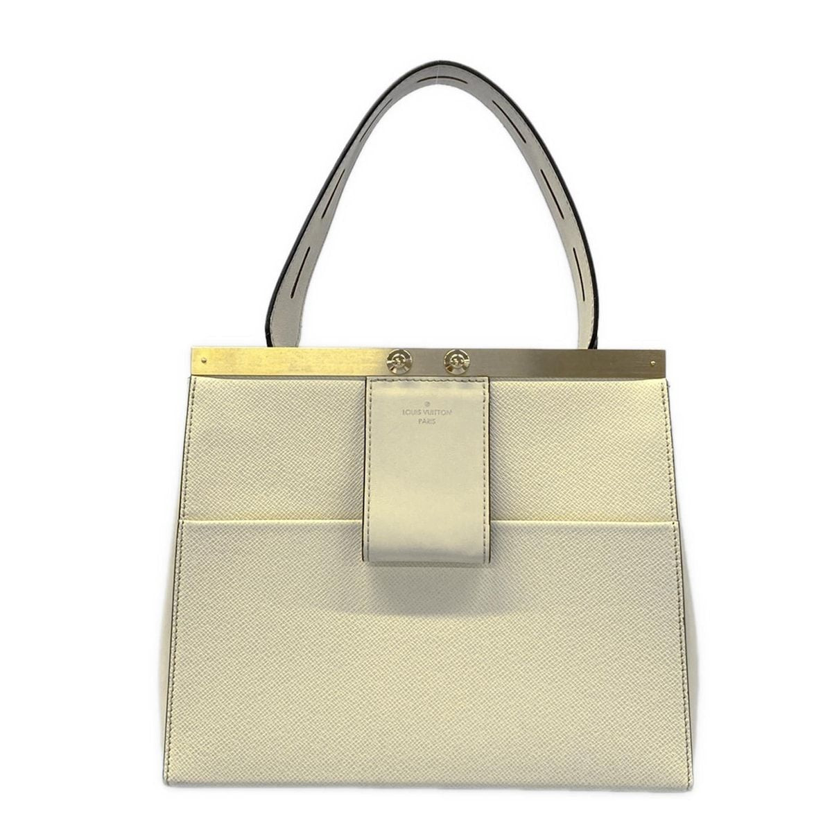 Louis Vuitton Handbag Taiga City Frame Ivory Leather