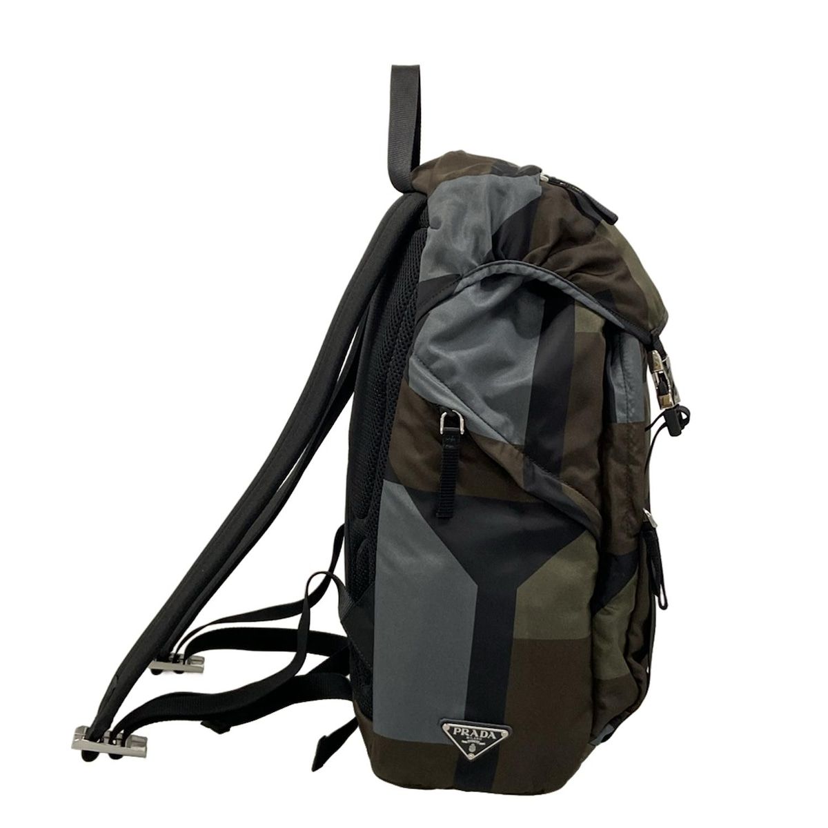 Prada Backpack Dark Green Black Multi — view 2