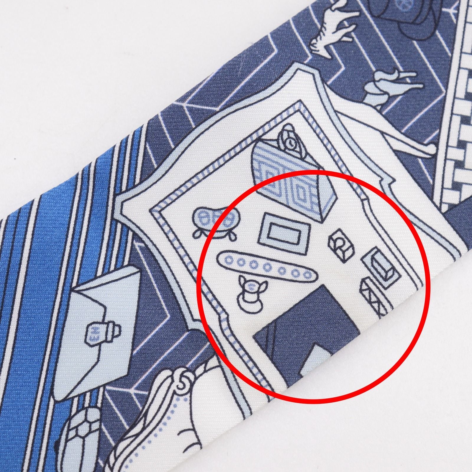 Hermes Twilly Object Curiosity Silk Blue Scarf — view 4