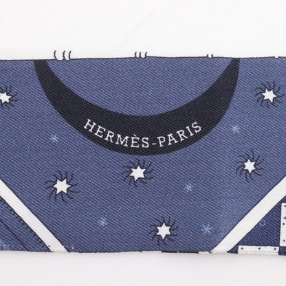 Hermes Twilly Object Curiosity Silk Blue Scarf — view 3