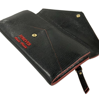 Miu Wallet Black Red Leather — view 3