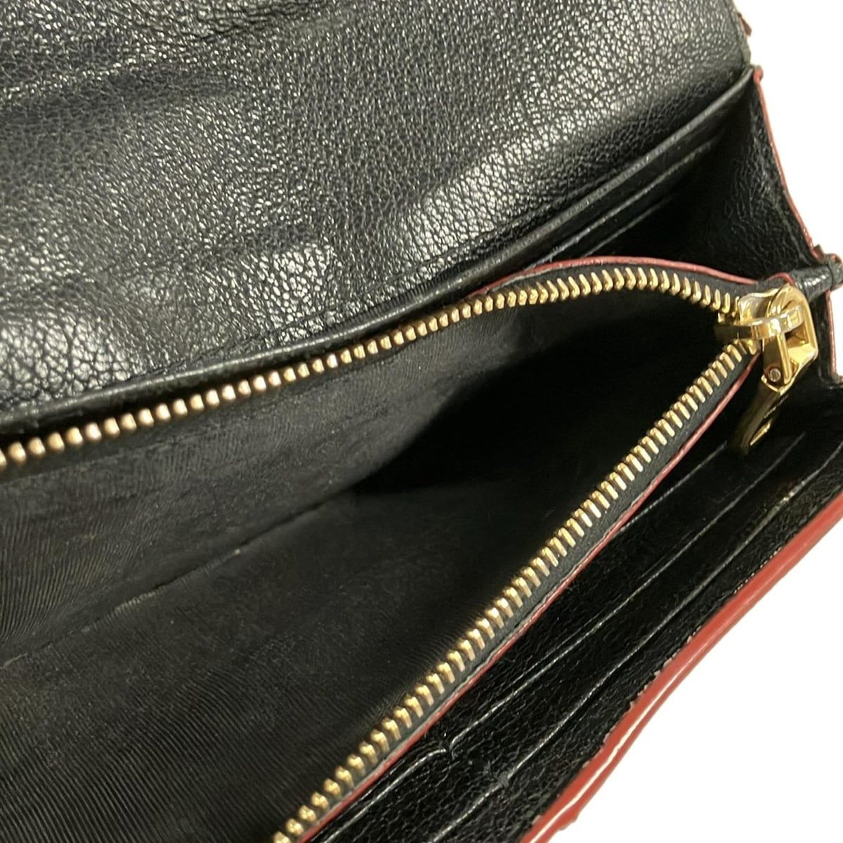 Miu Wallet Black Red Leather — view 4