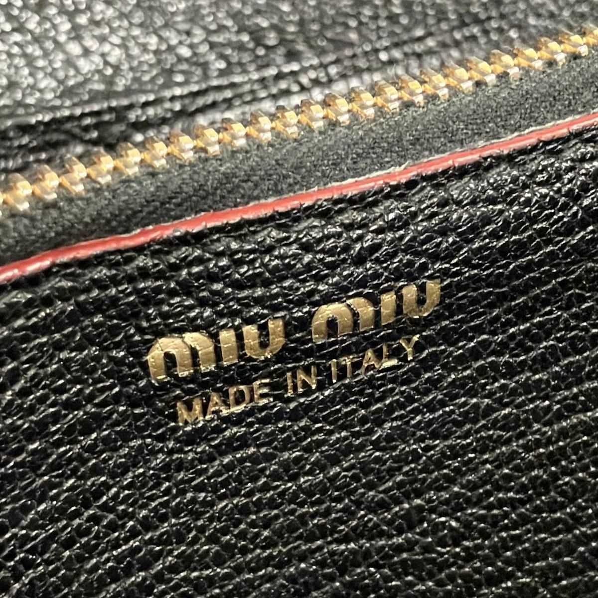 Miu Wallet Black Red Leather — view 5