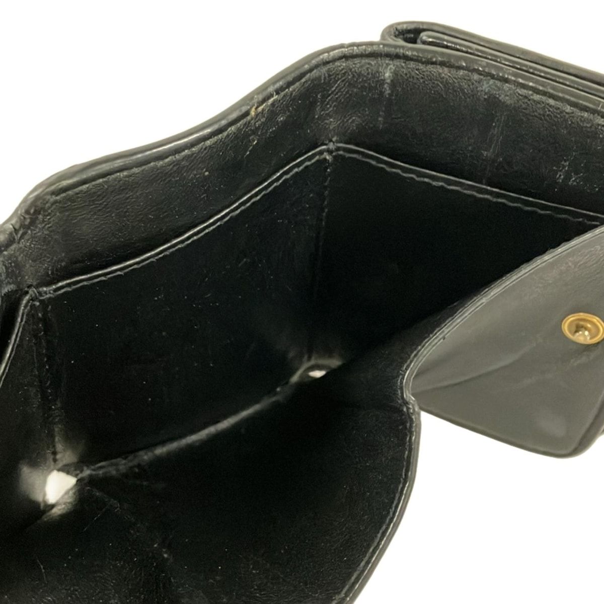 Balenciaga Trifold Wallet Cash Mini Black Leather — view 6