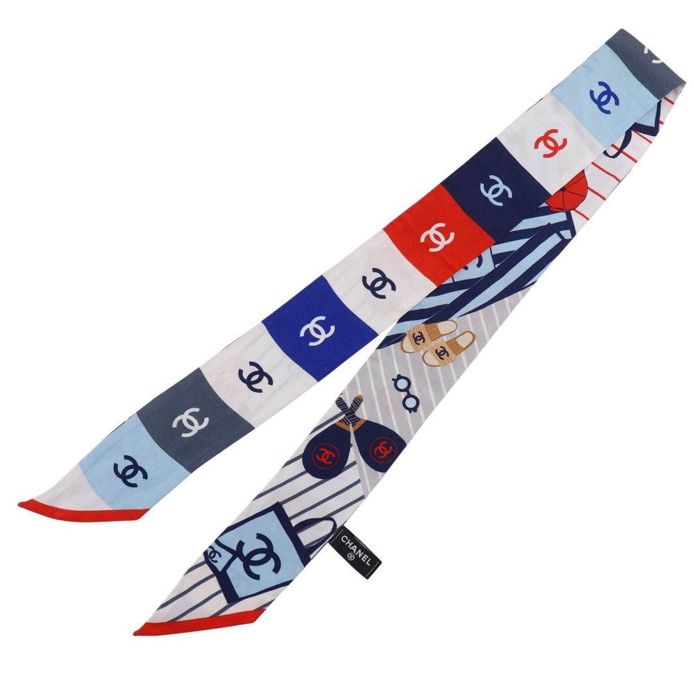 Chanel Headband Silk Navy — view 2