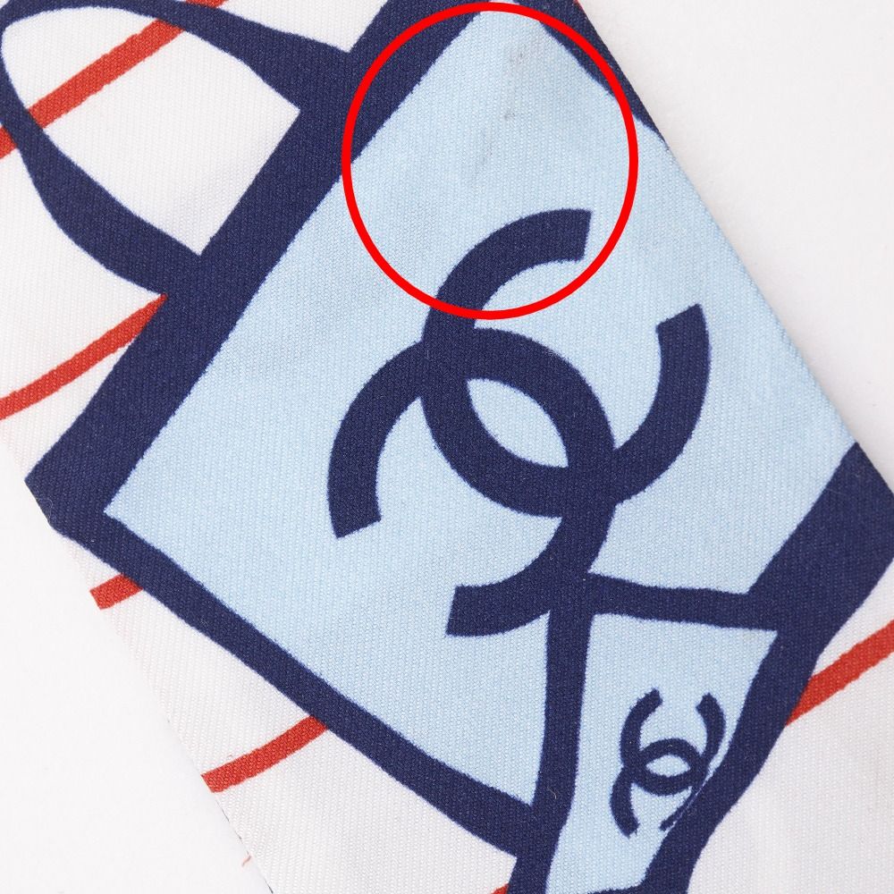 Chanel Headband Silk Navy — view 4