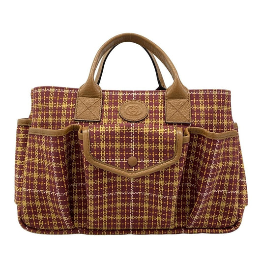 Gucci Tote Interlocking Bordeaux Brown Multi Children's Collection Leather