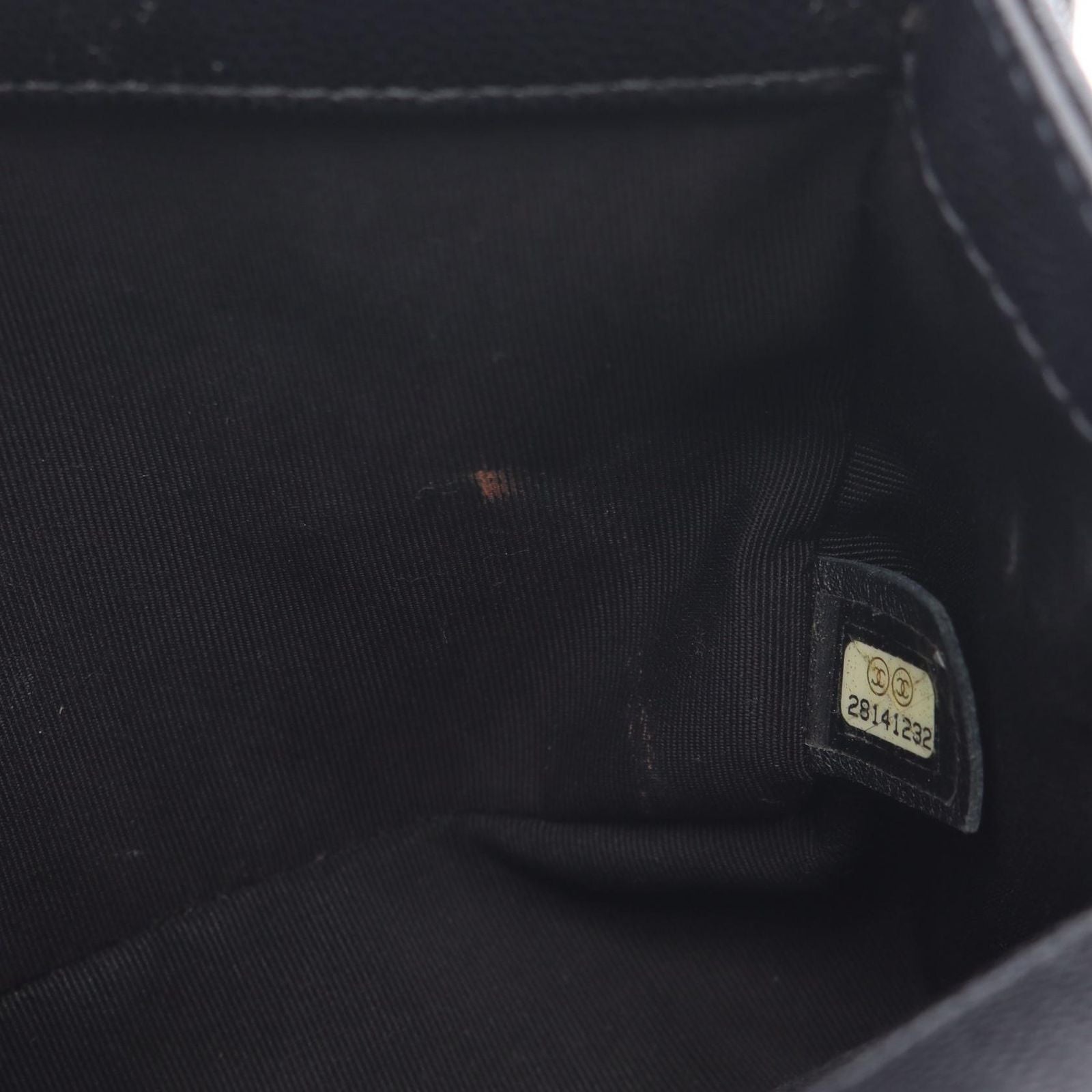Chanel Shoulder Bag Black Caviar Leather Chain — view 6