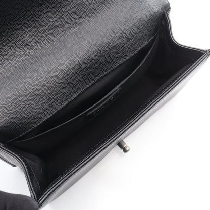 Chanel Shoulder Bag Black Caviar Leather Chain — view 3