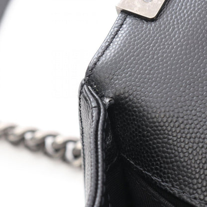 Chanel Shoulder Bag Black Caviar Leather Chain — view 7