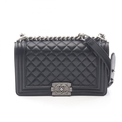 Chanel Shoulder Bag Black Caviar Leather Chain