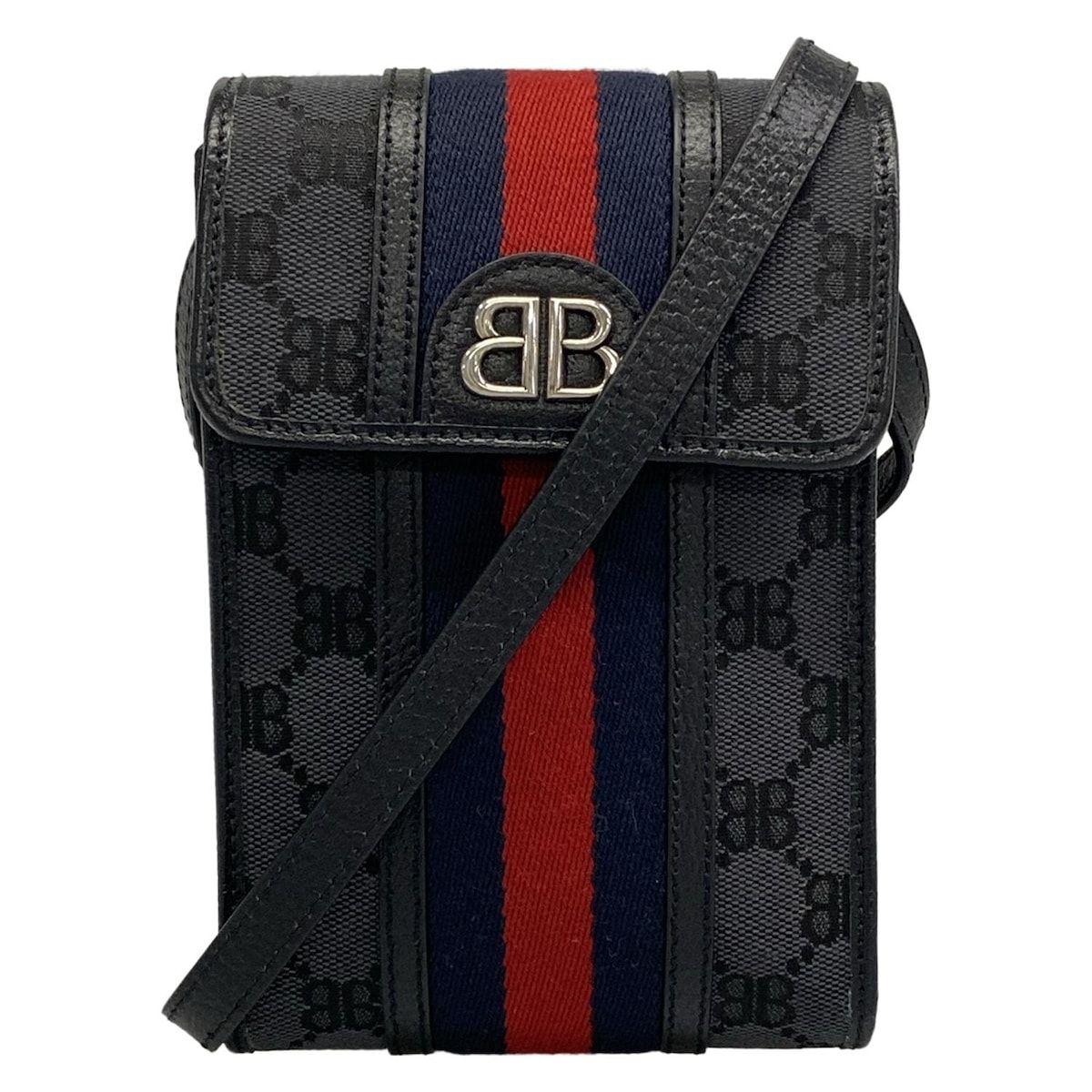 Gucci Shoulder Bag the Hacker Project Phone Black Dark Navy Red Collaboration