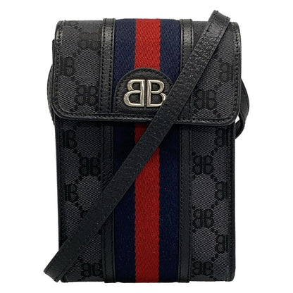 Gucci Shoulder Bag the Hacker Project Phone Black Dark Navy Red Collaboration