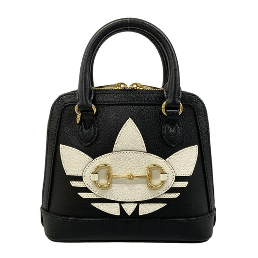 Gucci Handbag Horsebit Black White Adidas Collaboration Leather