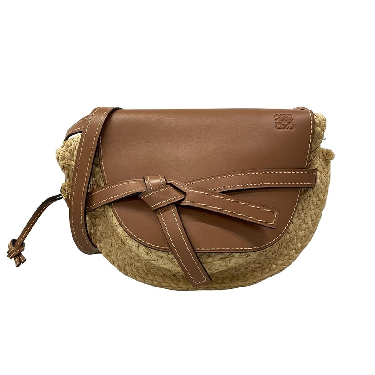 Loewe Shoulder Bag Gate Small Natural Brown Leather