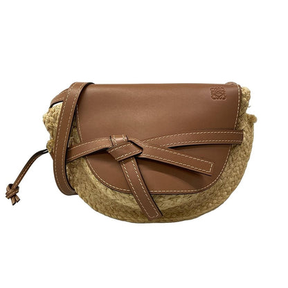 Loewe Shoulder Bag Gate Small Natural Brown Leather
