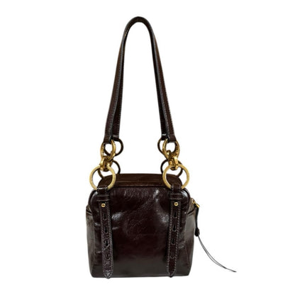 Prada Dangle Top Handle Mini Shoulder Bag Leather Brown — view 3
