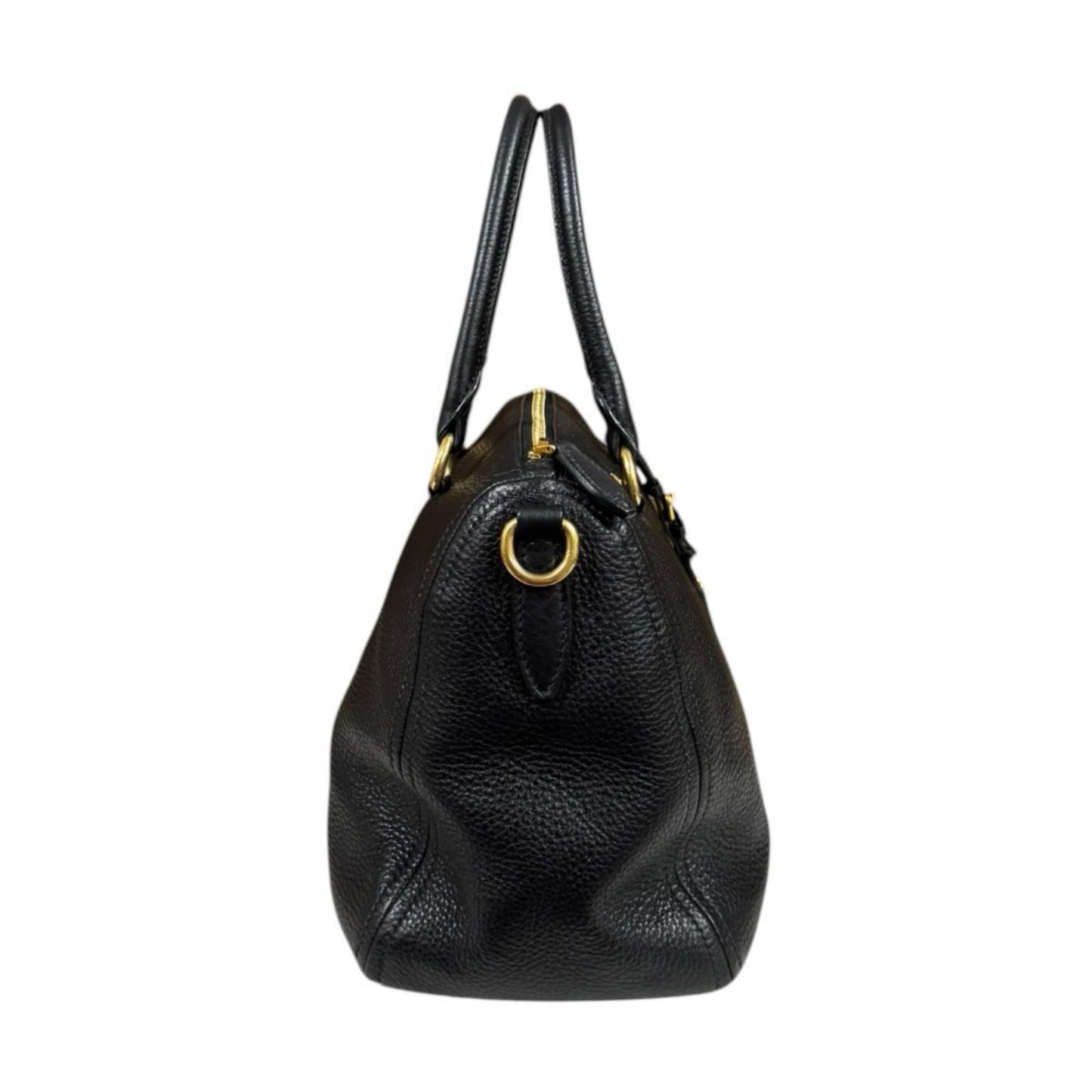 Prada Vitello Phoenix Shoulder Bag Leather Black — view 4
