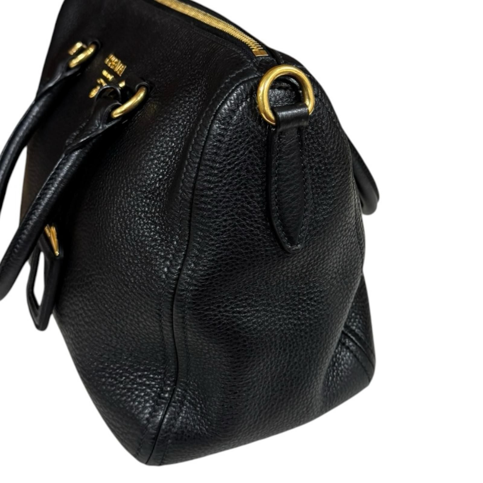 Prada Vitello Phoenix Shoulder Bag Leather Black — view 7