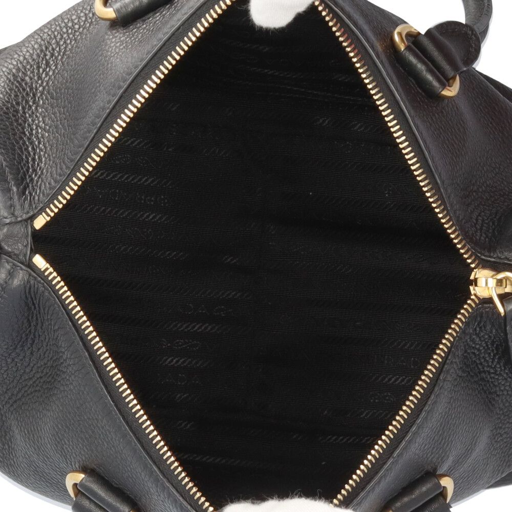 Prada Vitello Phoenix Shoulder Bag Leather Black — view 6