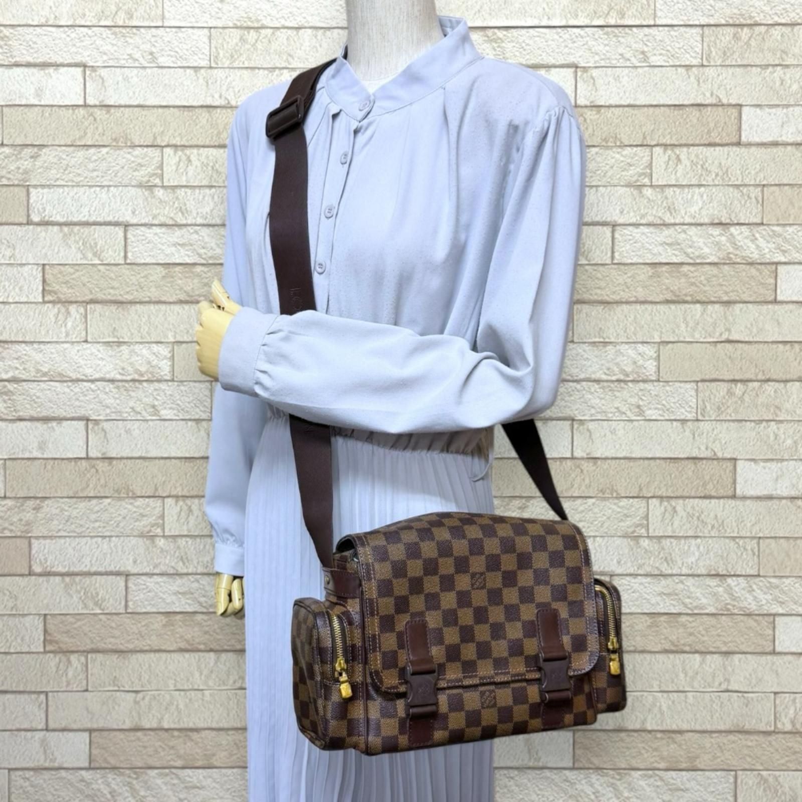 Louis Vuitton Reporter Mel Vert Damier Shoulder Bag Canvas Brown — view 2