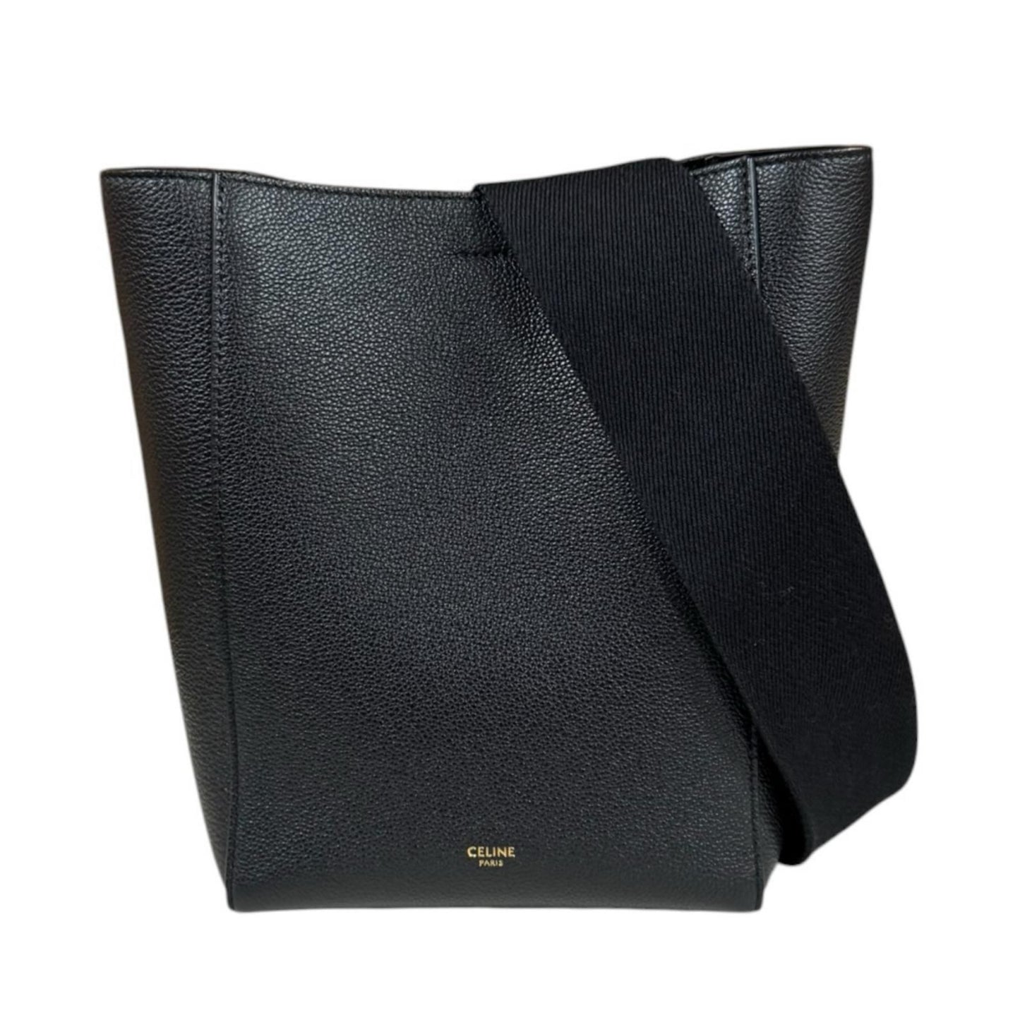 Celine Sangle Bucket Small Shoulder Bag Leather Black