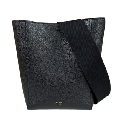 Celine Sangle Bucket Small Shoulder Bag Leather Black