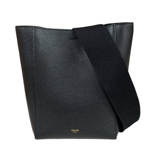 Celine Sangle Bucket Small Shoulder Bag Leather Black