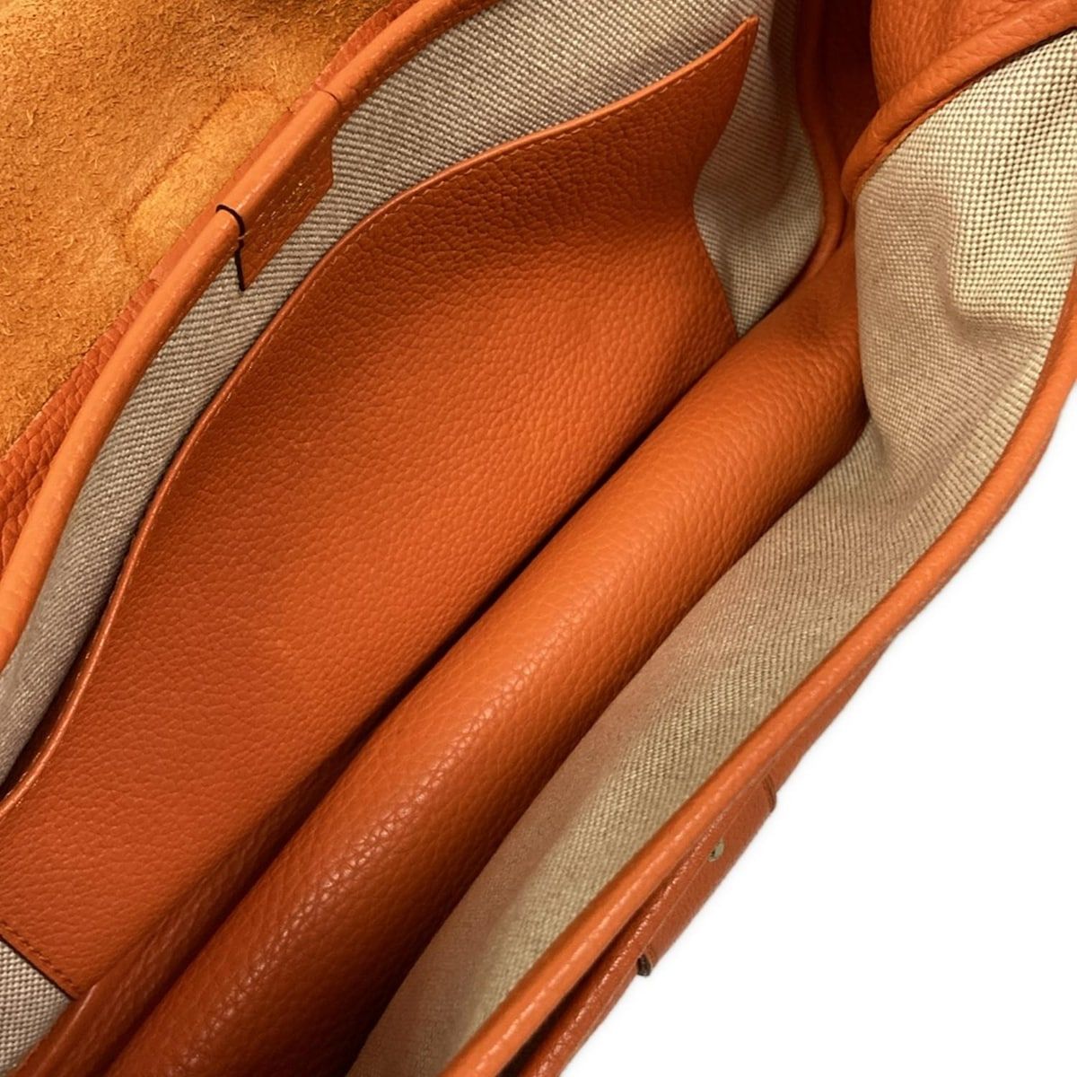 Hermes Shoulder Bag Bourlang Orange Gold — view 7