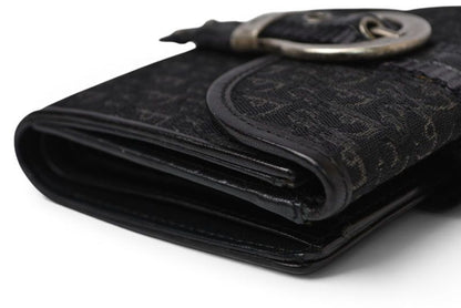Dior Trifold Wallet Folded Trotter Jacquard Black Vintage — view 4